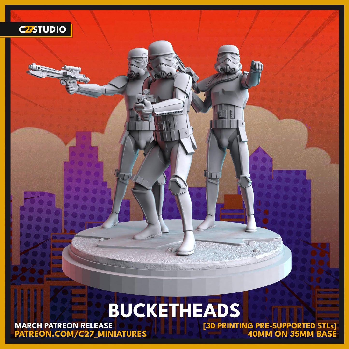 Bucketheads - Shatter Point - Star Wars Fan Art - 3d Printed TTRPG Miniature