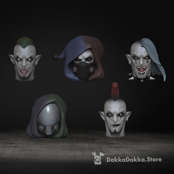 Male Jester Head Bits Set x5