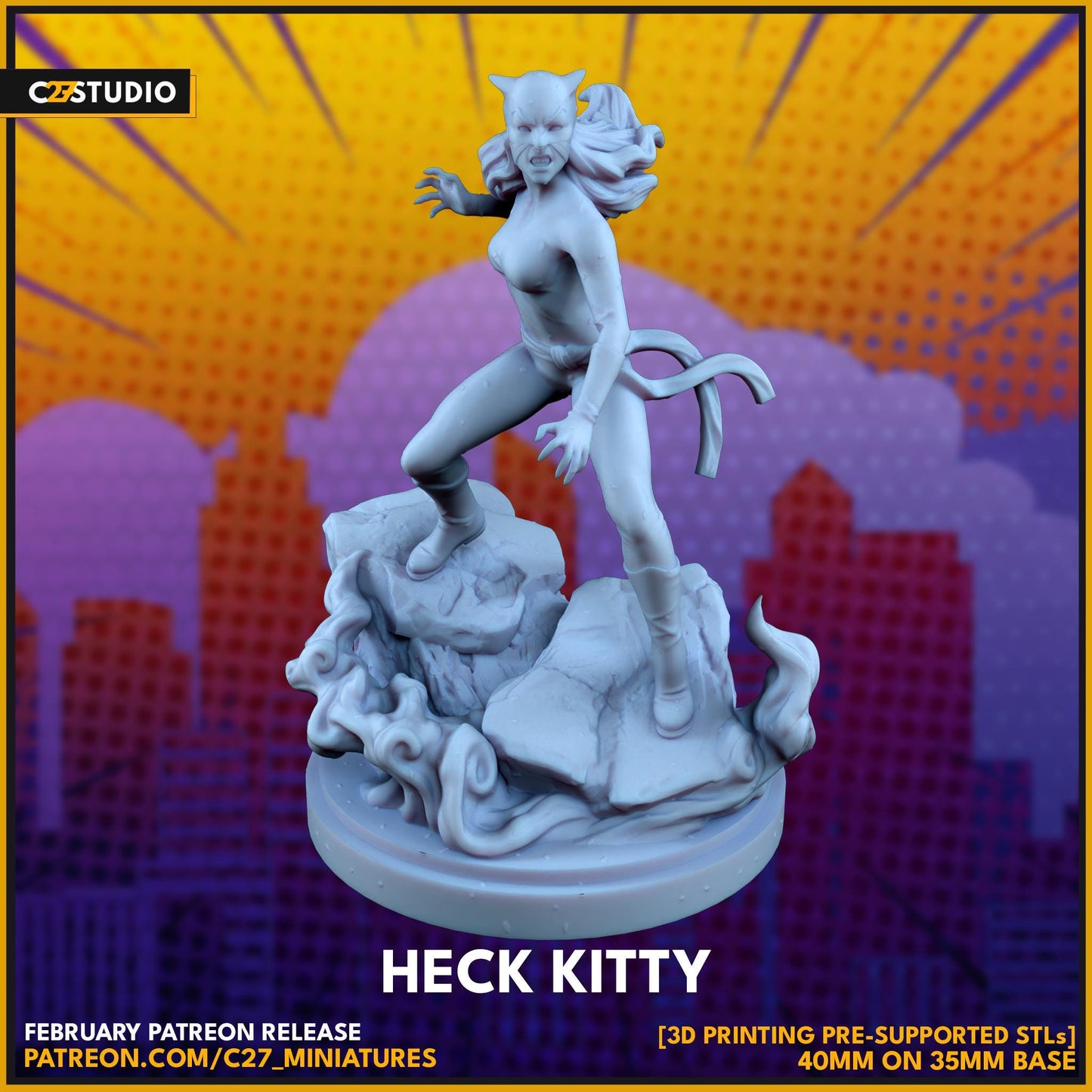 Heck Kitty - Crisis Protocol Proxy - Marvel Fan Art - 3d Printed TTRPG Miniature