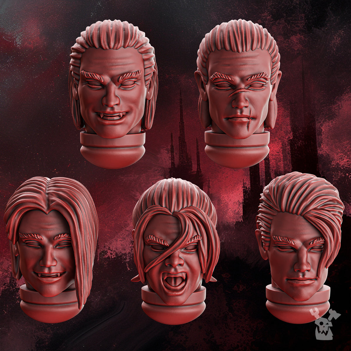 Alternate view of CRIMSON WINGS HANDSOME HEADS SET by DakkaDakka Store - Head / Helmet