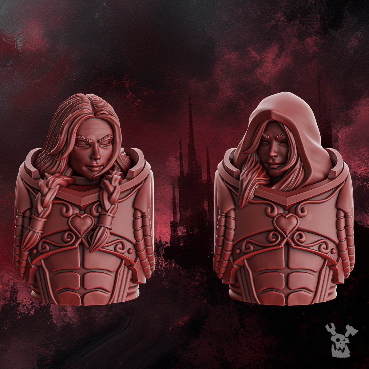 Alternate view of CRIMSON WINGS FEMALE HEADS SET by DakkaDakka Store - Head / Helmet