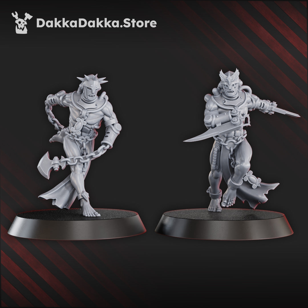 Alternate view of Chained Bloodbearers Squad (x5) by DakkaDakka Store - Full Miniature / Model