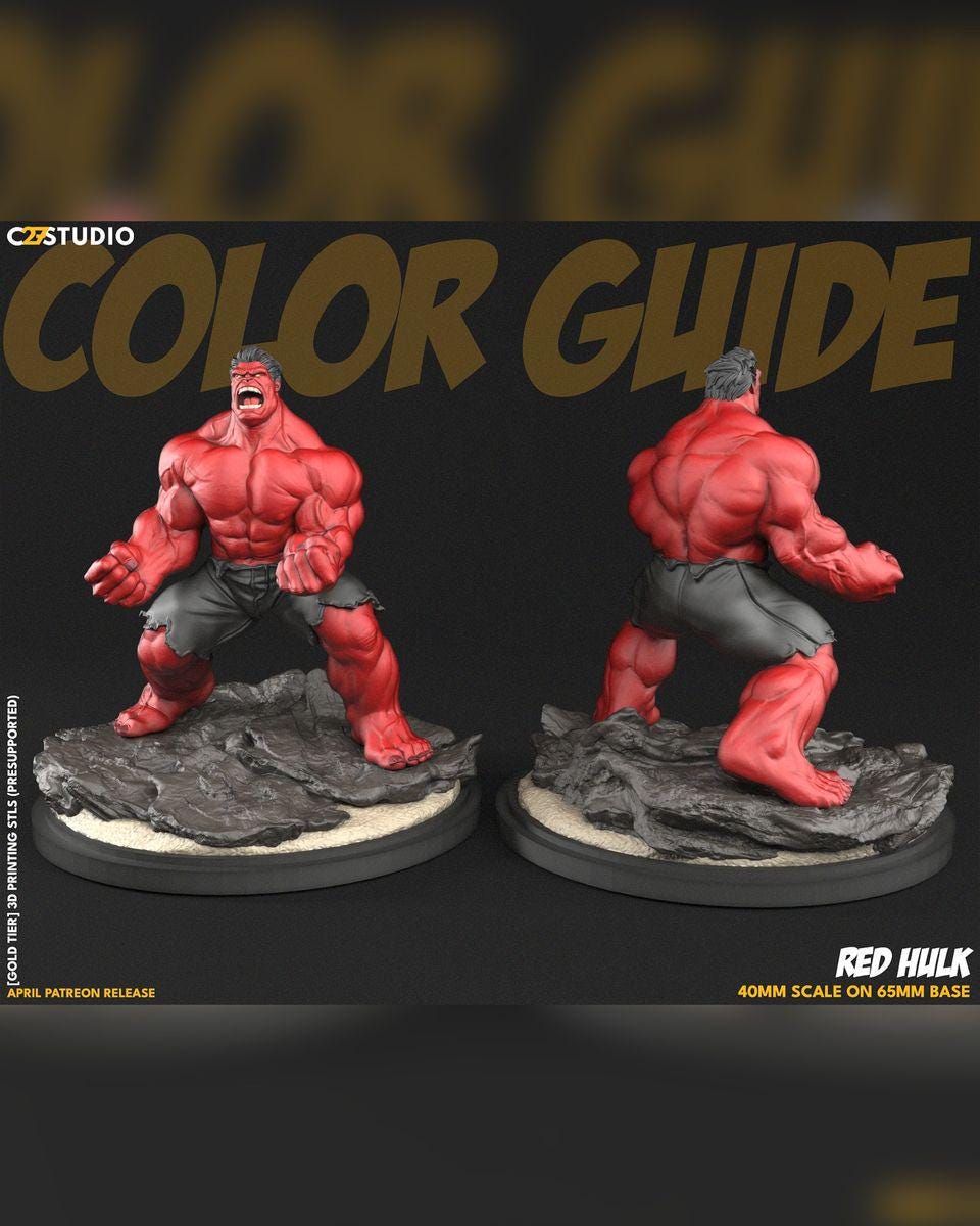 Crimson Smash - Crisis Protocol Proxy - Marvel Fan Art - 3d Printed TTRPG Miniature