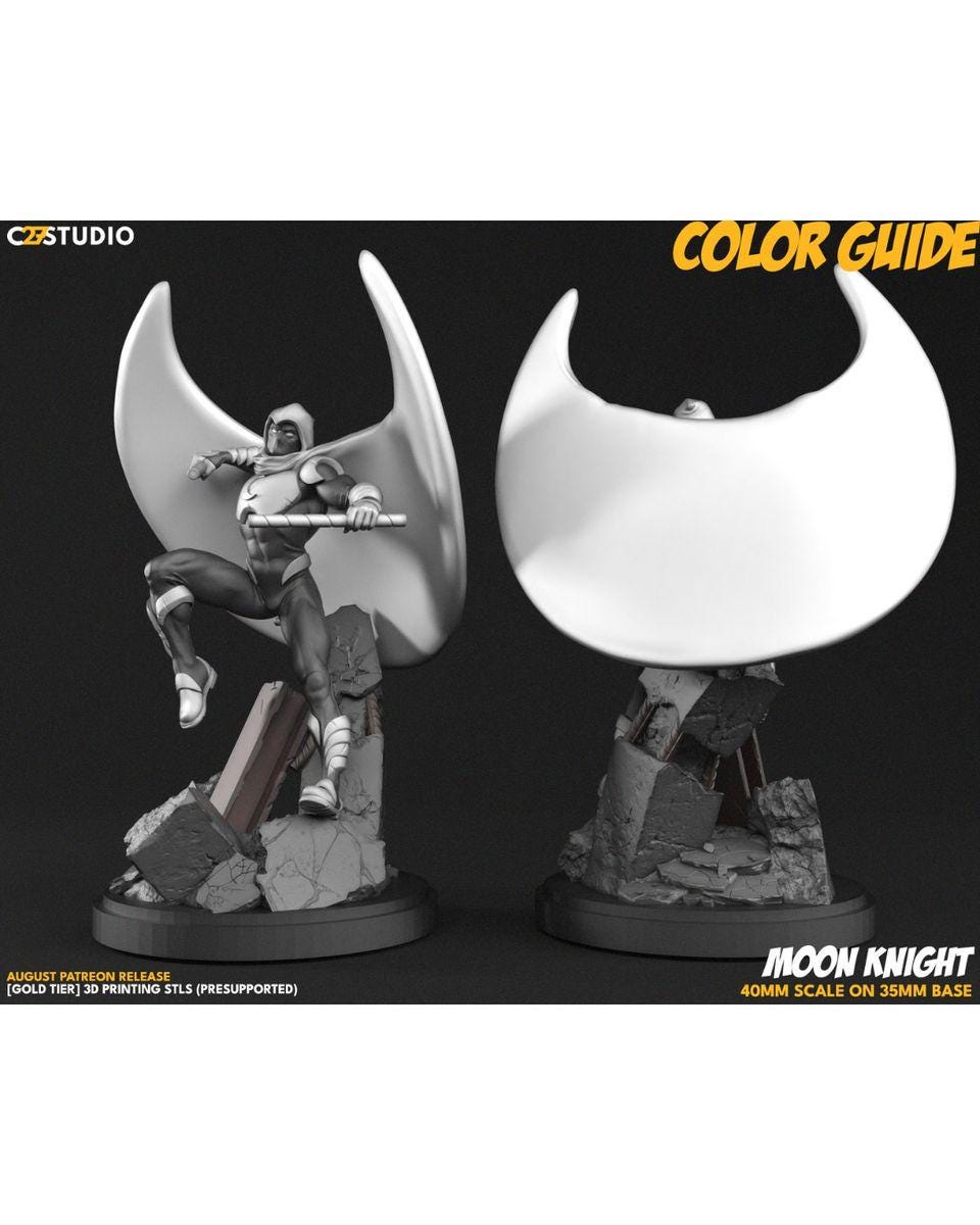 Moon Merc - Crisis Protocol Proxy - Marvel Fan Art - 3d Printed TTRPG Miniature