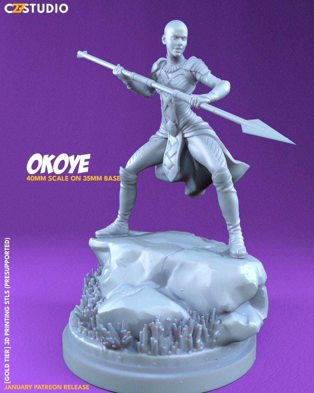 Maiden of the Spear - Crisis Protocol Proxy - Marvel Fan Art - 3d Printed TTRPG Miniature