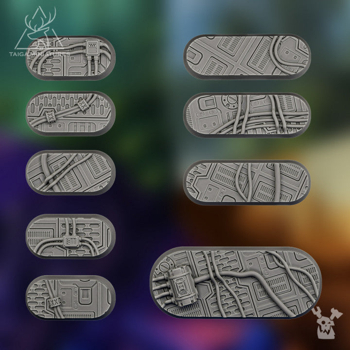 SCI-FI ROUNDED RECTANGLE BASES X36 by DakkaDakka Store - Full Miniature / Model