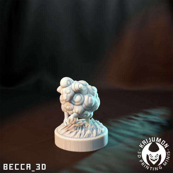 Kaijumon Electric Sheep / Tabletop Model / Miniature Figurine | Kaijumon (Ampharos)