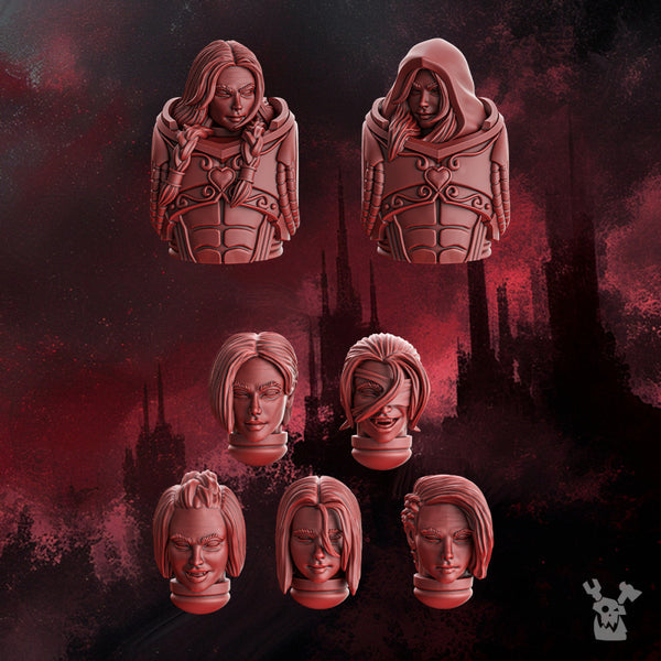 Crimson Wings Female Heads Set x7