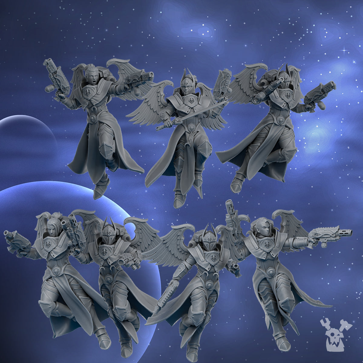 Alternate view of LUNAR ANGELS BUILD-KIT & SQUAD by DakkaDakka Store - Full Miniature / Model