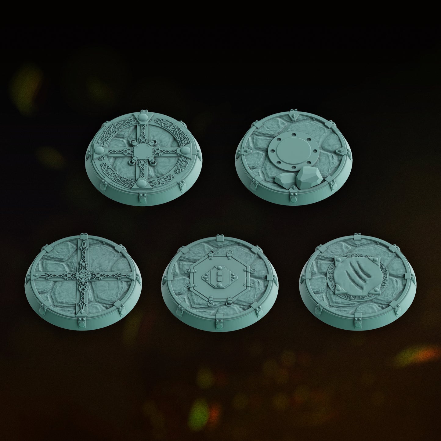 LUNAR KNIGHTS BASES SET x5