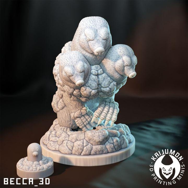 Kaijumon Giant Mole / Tabletop Model / Miniature Figurine | Kaijumon (dig let)