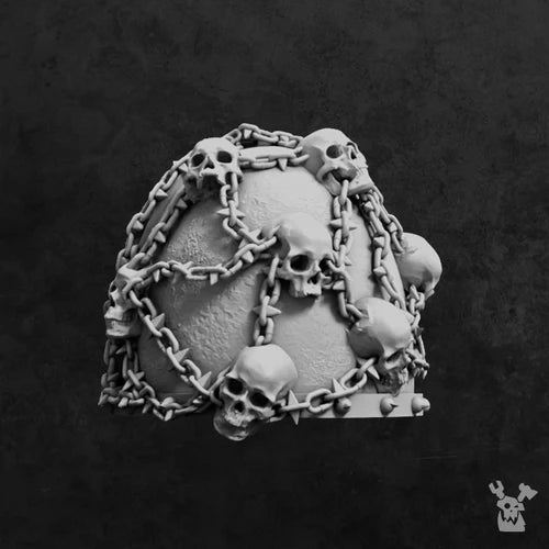 CW Skulls on Chain Shoulder Pads Set x10