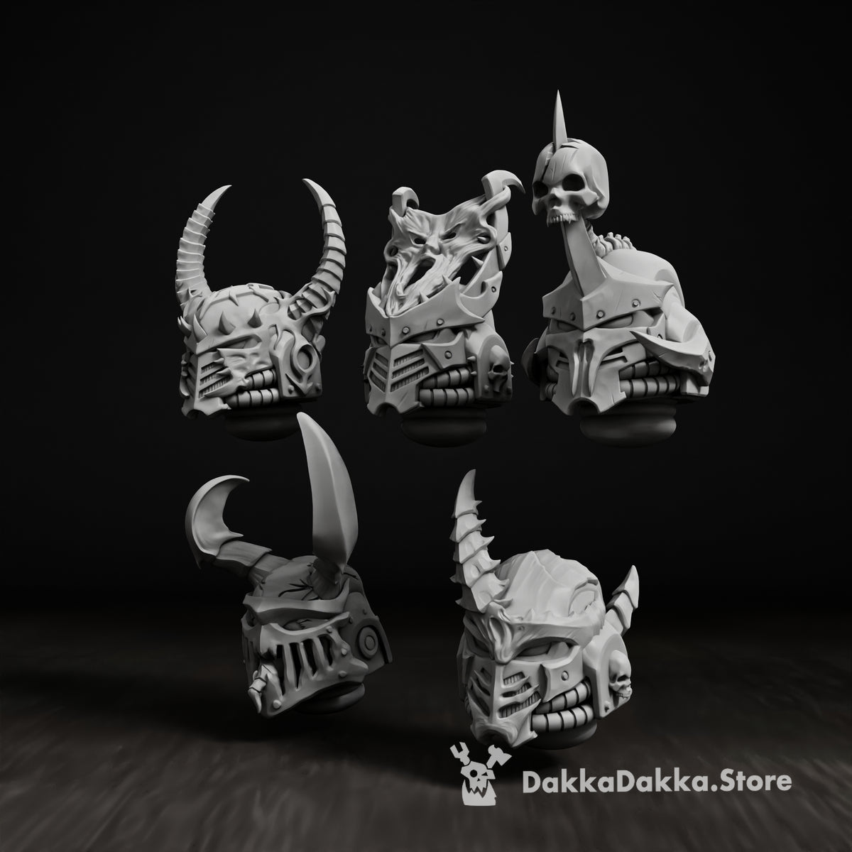 Alternate view of CW "PREDATORS" HEAD BITS SET X5 by DakkaDakka Store - Upgrade / Conversion Part