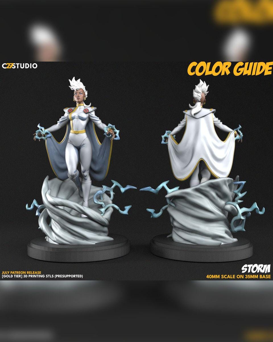 Both Hurriqueen - Crisis Protocol Proxy - Marvel Fan Art - 3d Printed TTRPG Miniature
