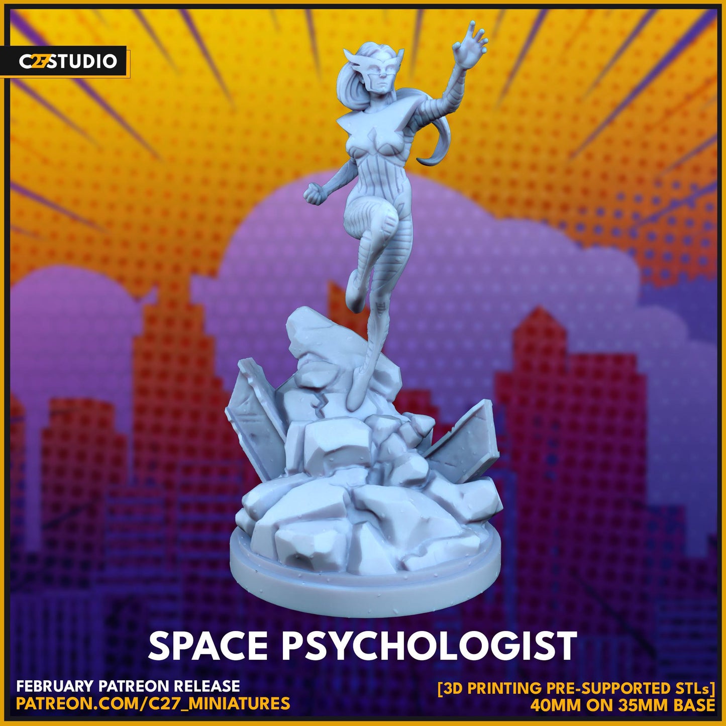 Space Psychologist - Crisis Protocol Proxy - Marvel Fan Art - 3d Printed TTRPG Miniature
