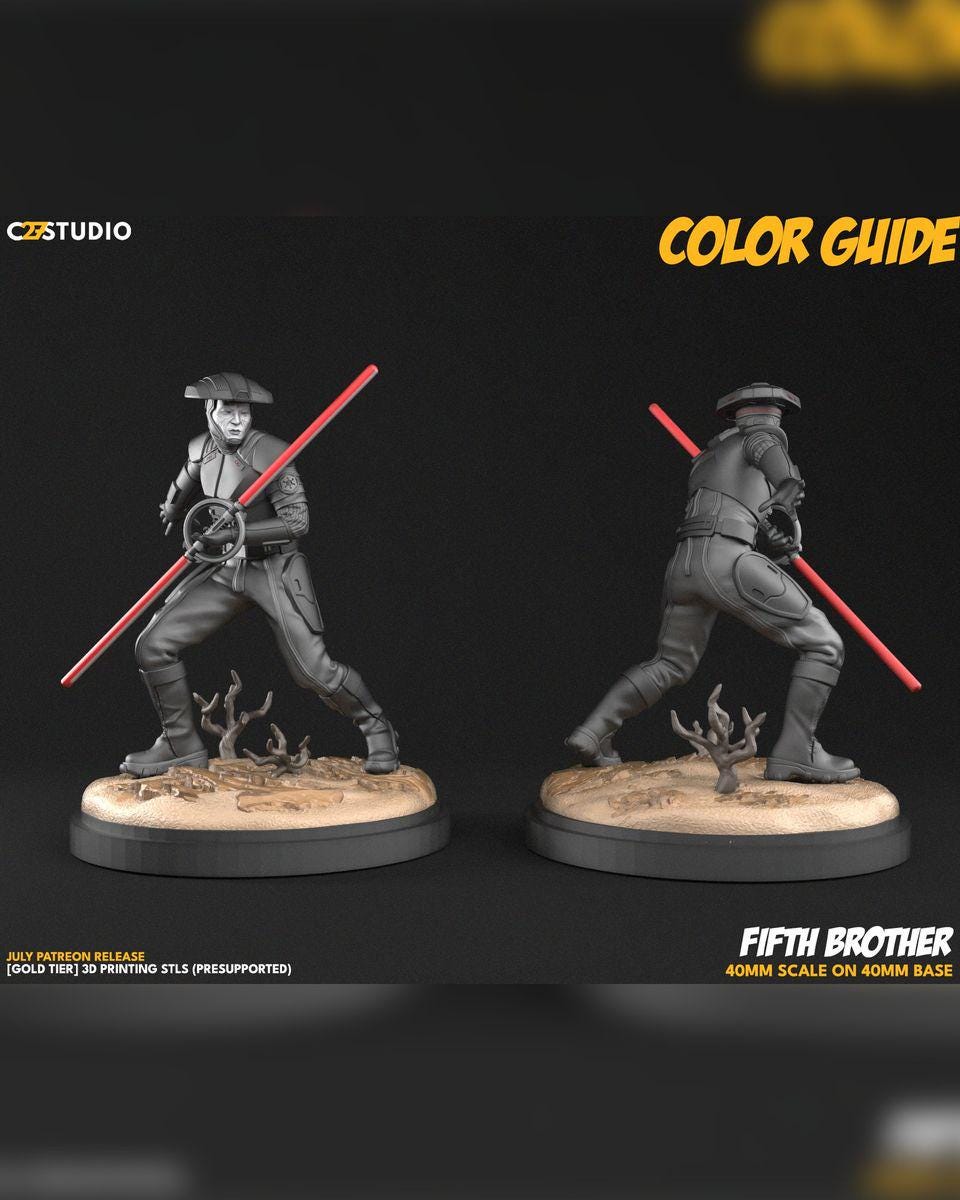 Inquisitor Hammerhead - Shatter Point - Star Wars Fan Art - 3d Printed TTRPG Miniature