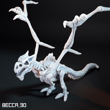 Kaijumon Pterodactyl Skeleton/ Tabletop Model / Miniature Figurine | Kaijumon (aerodactyl)