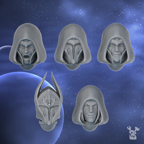 Silver Blades Hooded Heads Set x5