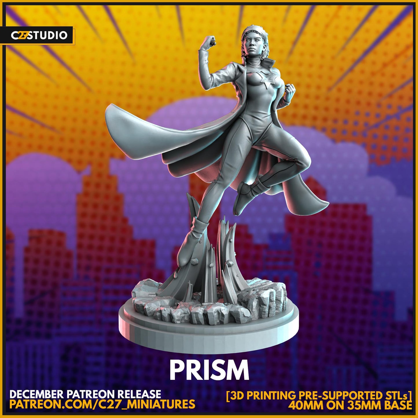 Prism - Crisis Protocol Proxy - Marvel Fan Art - 3d Printed TTRPG Miniature