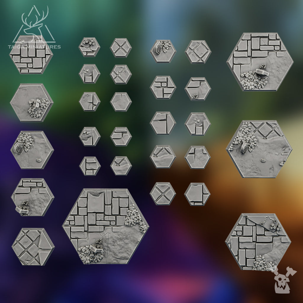 GOTHIC HORROR HEX BASES SET X116 by DakkaDakka Store - Base / Basing