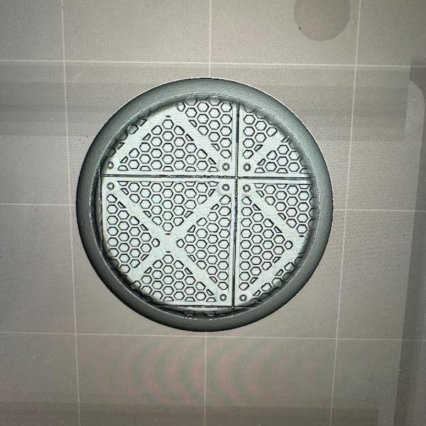 Metal Grate Swatch Caps paint bottle toppers