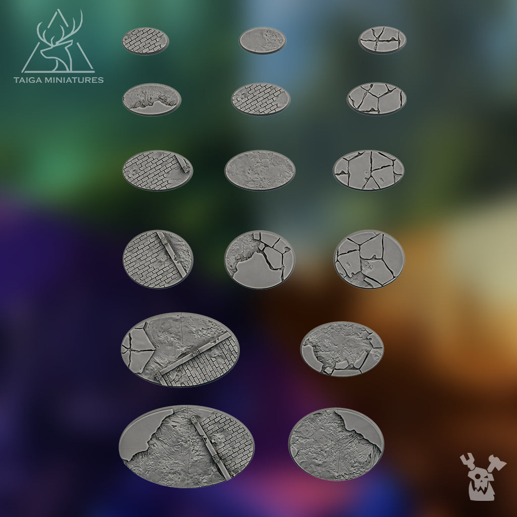 POST-APOCALYPSE OVAL BASES X64 by DakkaDakka Store - Full Miniature / Model