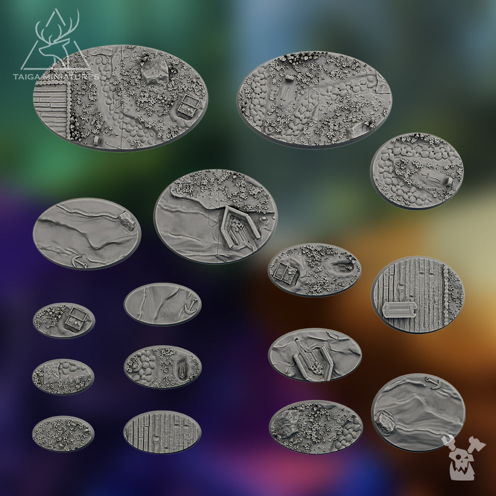 Alternate view of PIRATE ISLAND OVAL BASES X64 by DakkaDakka Store - Full Miniature / Model
