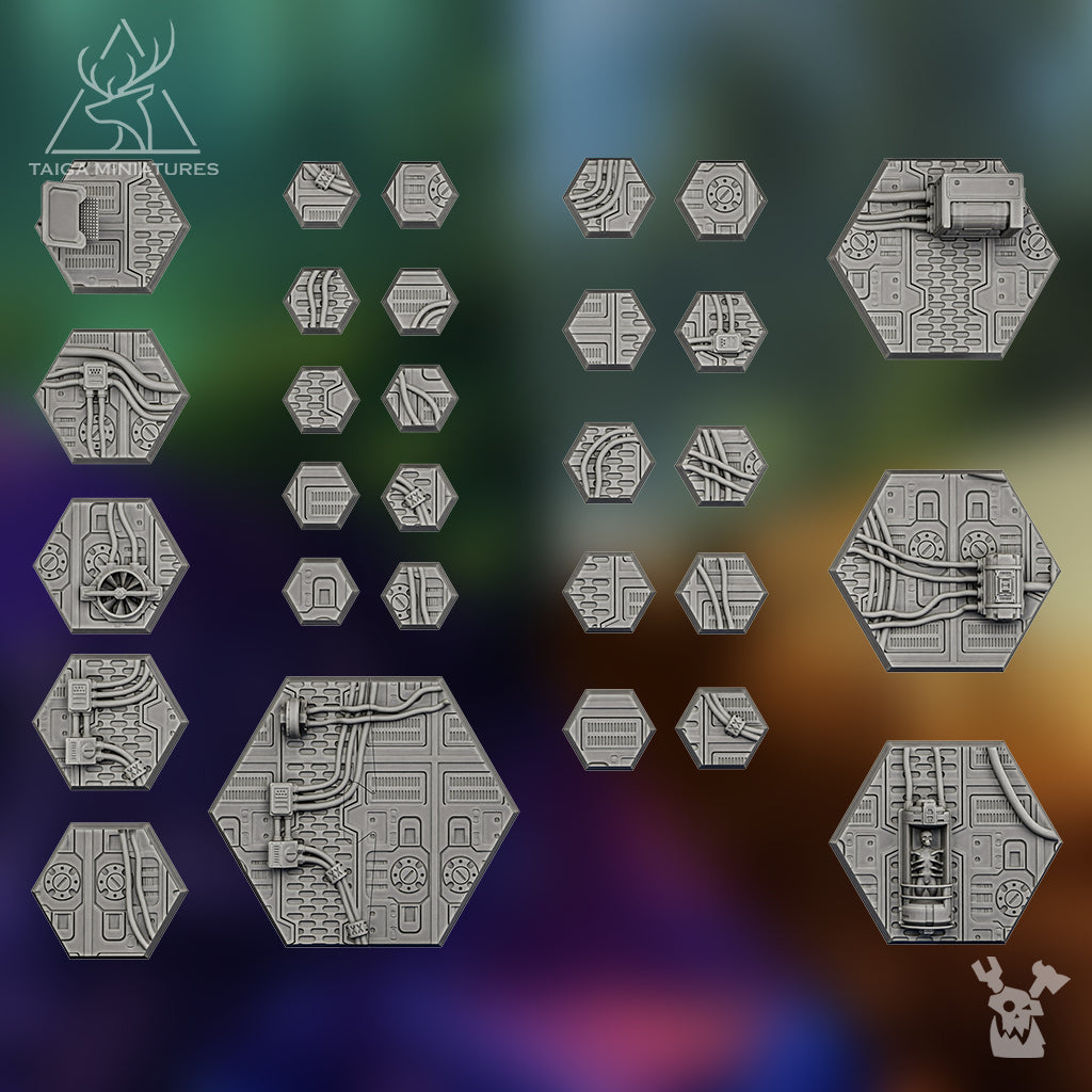 SCI-FI HEX BASES SET X116 by DakkaDakka Store - Base / Basing