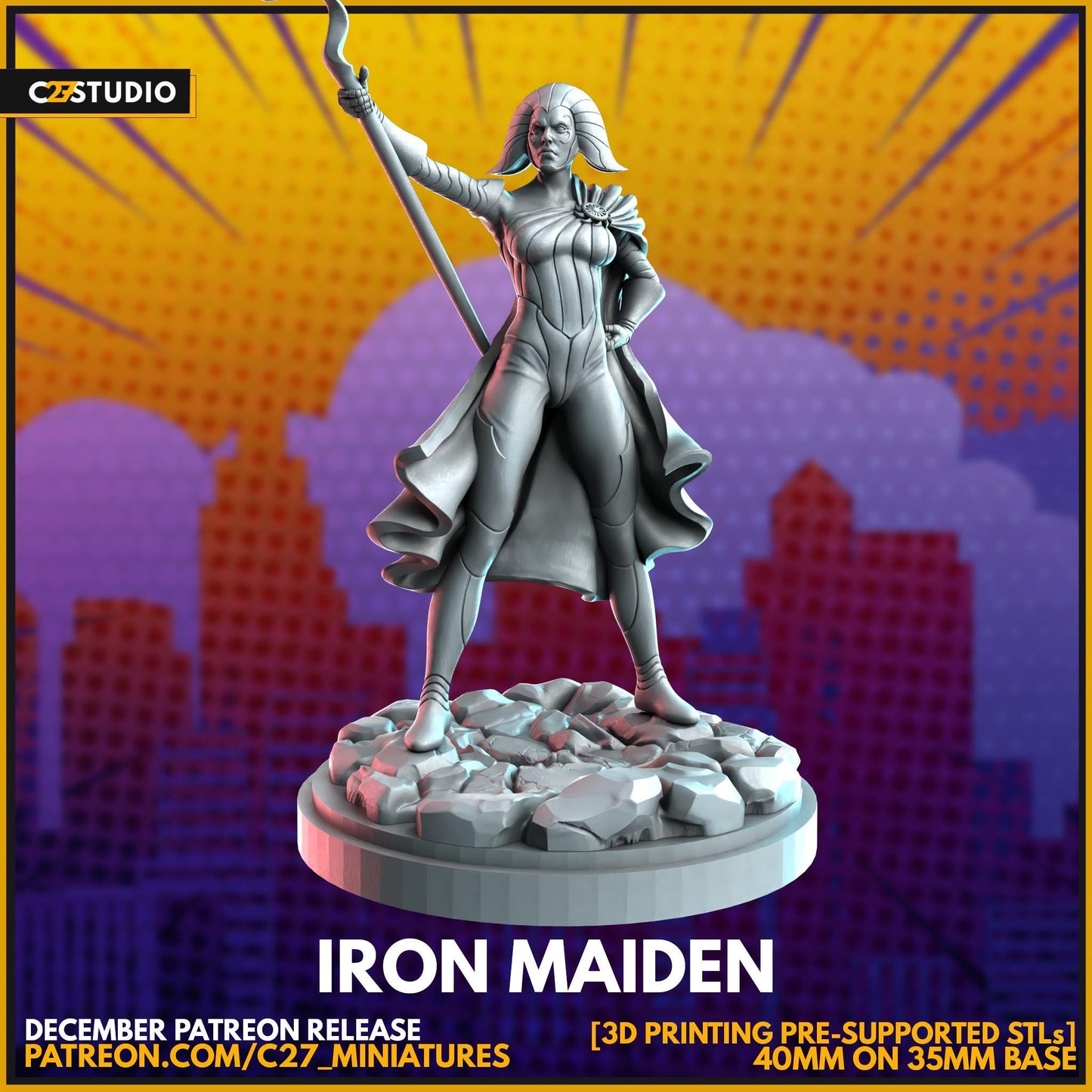 Iron Maiden - Crisis Protocol Proxy - Marvel Fan Art - 3d Printed TTRPG Miniature