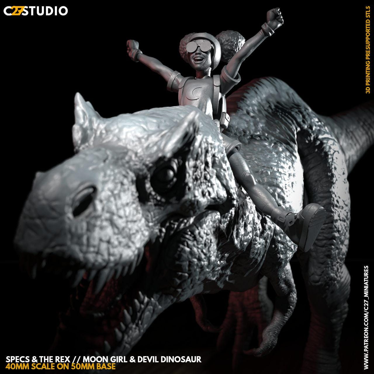 Specs & The Rex - Crisis Protocol Proxy - Marvel Fan Art - 3d Printed TTRPG Miniature