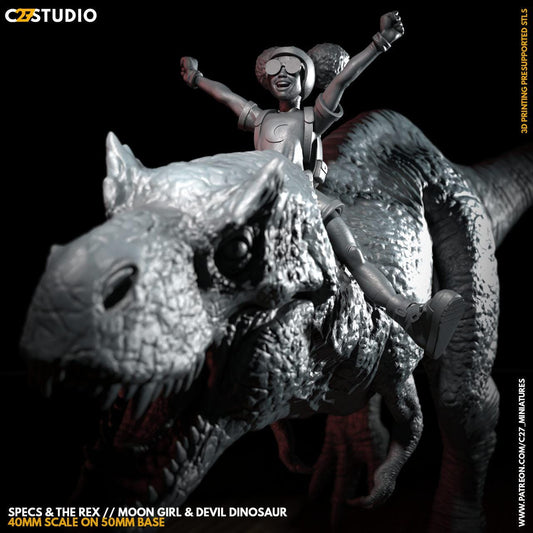 Specs & The Rex - Crisis Protocol Proxy - Marvel Fan Art - 3d Printed TTRPG Miniature