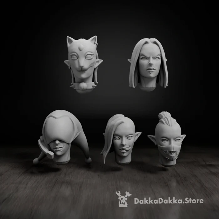 Female Jester Head Bits Set x5