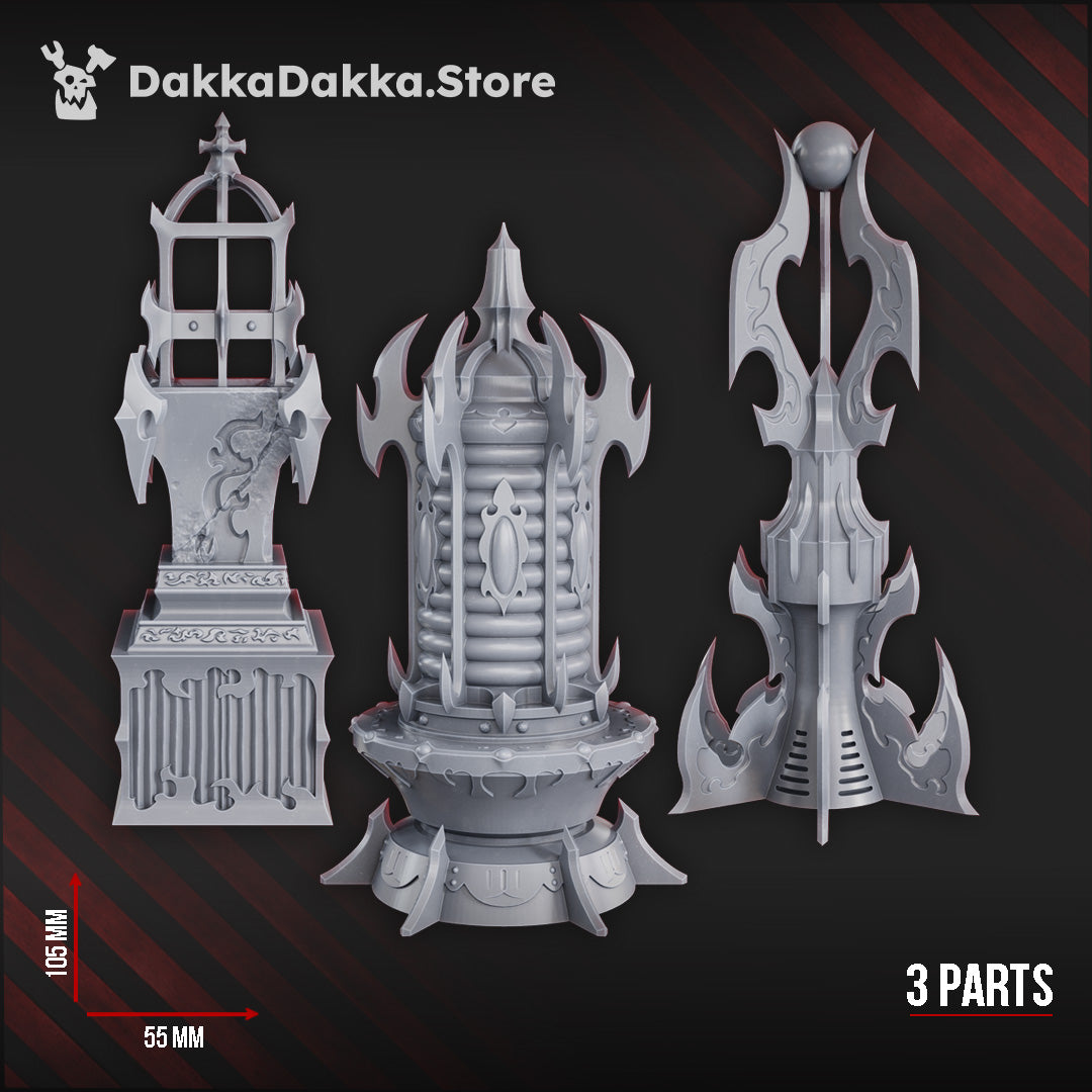 Spire Set #2 (Sinbound Temple) by DakkaDakka Store - Full Miniature / Model
