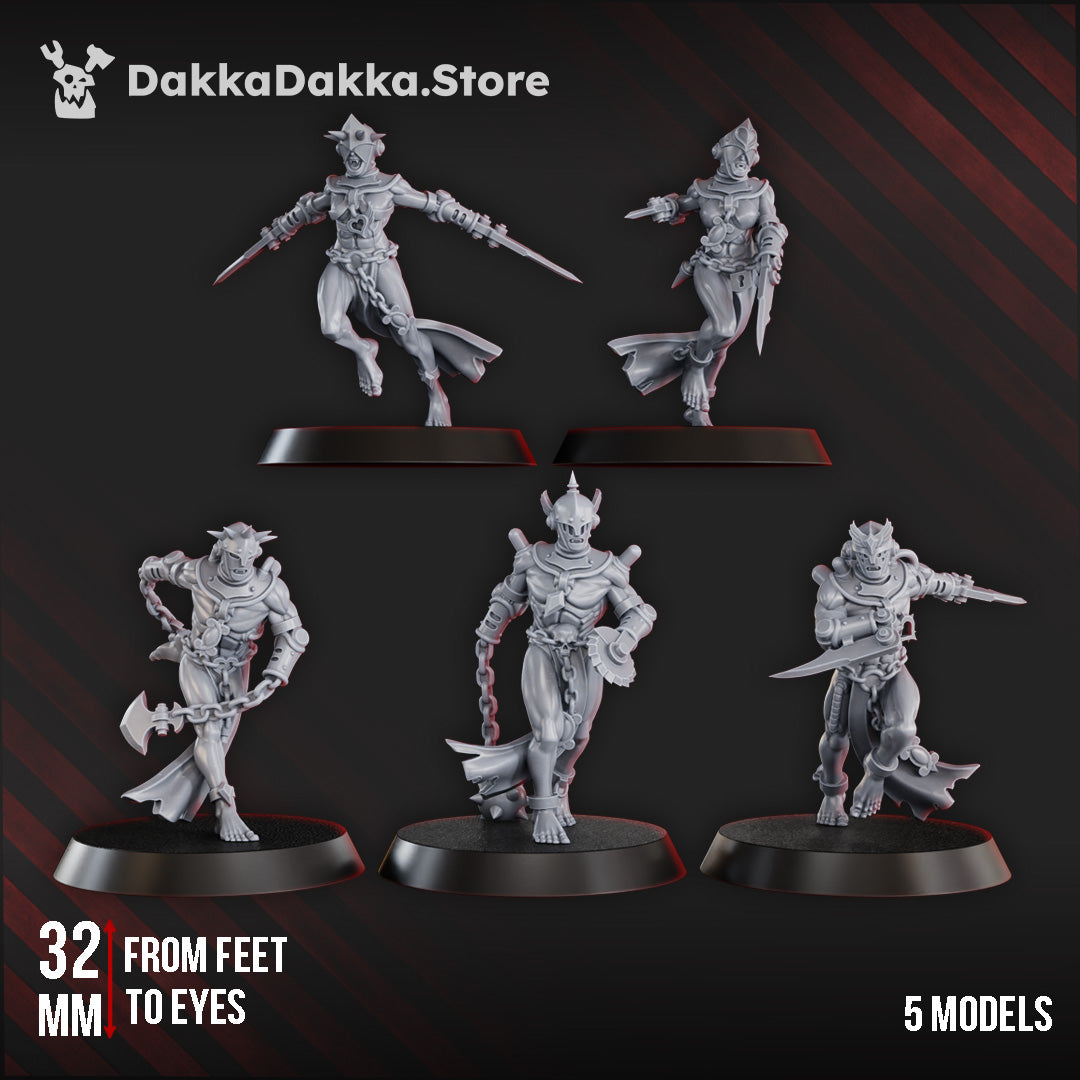Chained Bloodbearers Squad (x5) by DakkaDakka Store - Full Miniature / Model
