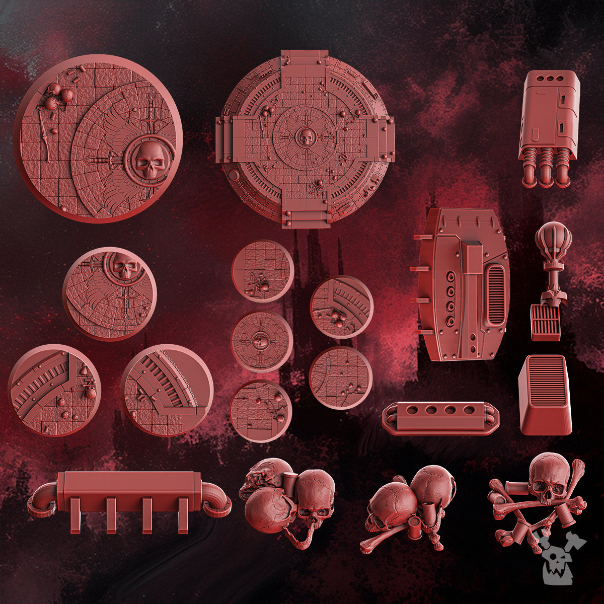 CRIMSON WINGS BASES AND DECOR SET by DakkaDakka Store - Full Miniature / Model