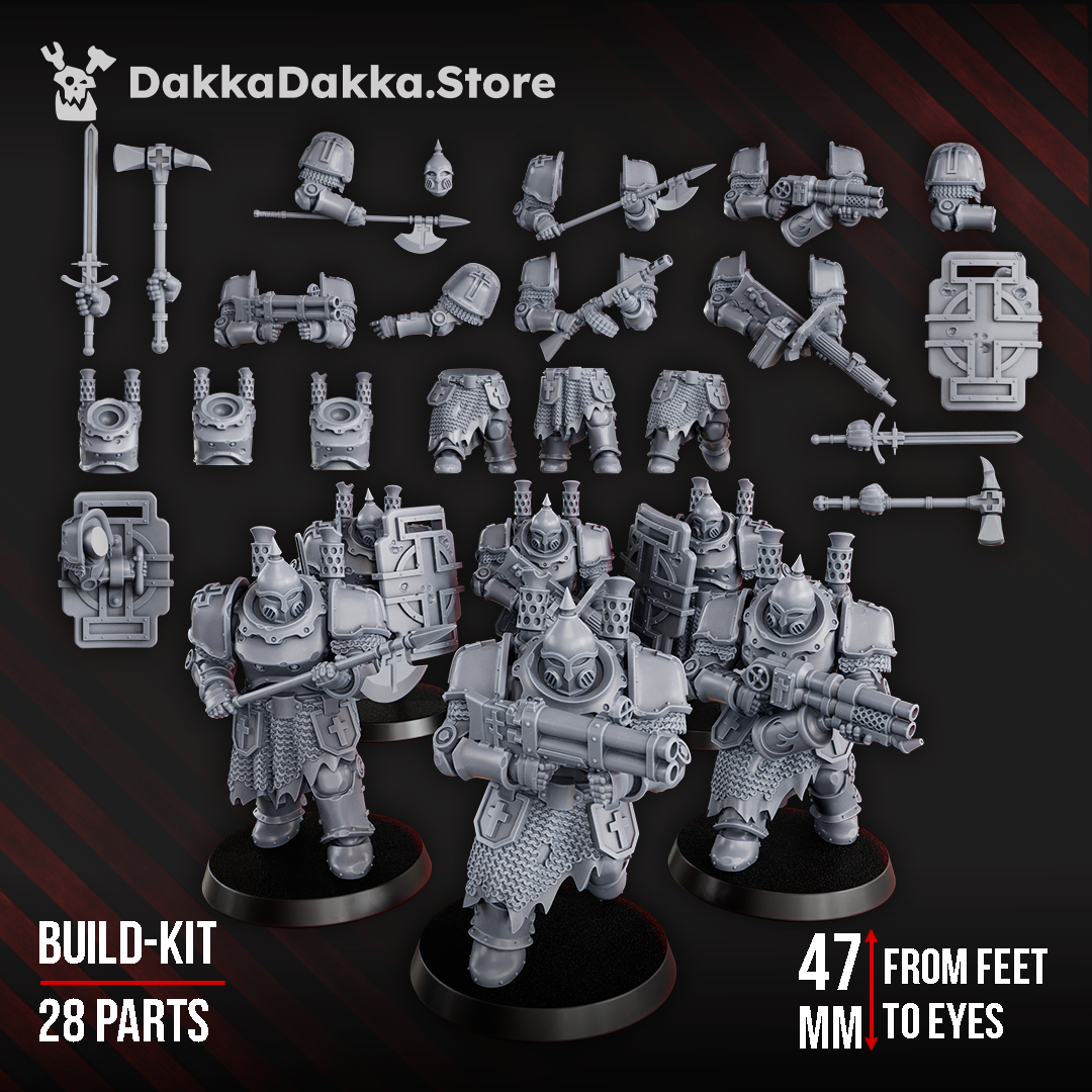 Heavy Bogatyr Squad (build-kit) by DakkaDakka Store - Full Miniature / Model