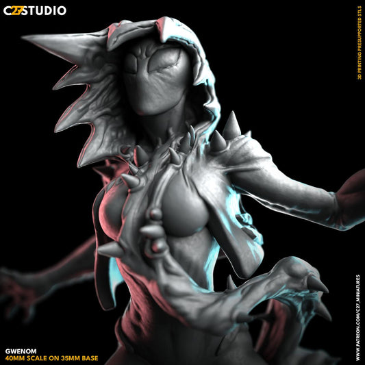 Gwenom - Crisis Protocol Proxy - Marvel Fan Art - 3d Printed TTRPG Miniature