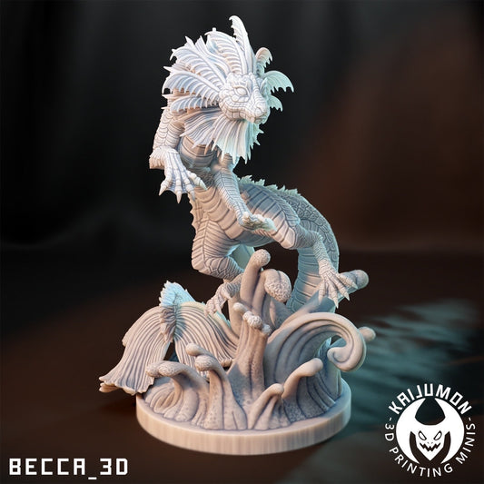 Kaijumon water fox/ Tabletop Model / Miniature Figurine | Kaijumon (vaporeon)