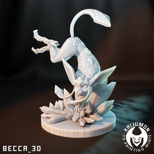 Kaijumon Ice Cat/ Tabletop Model / Miniature Figurine | Kaijumon (glaceon)
