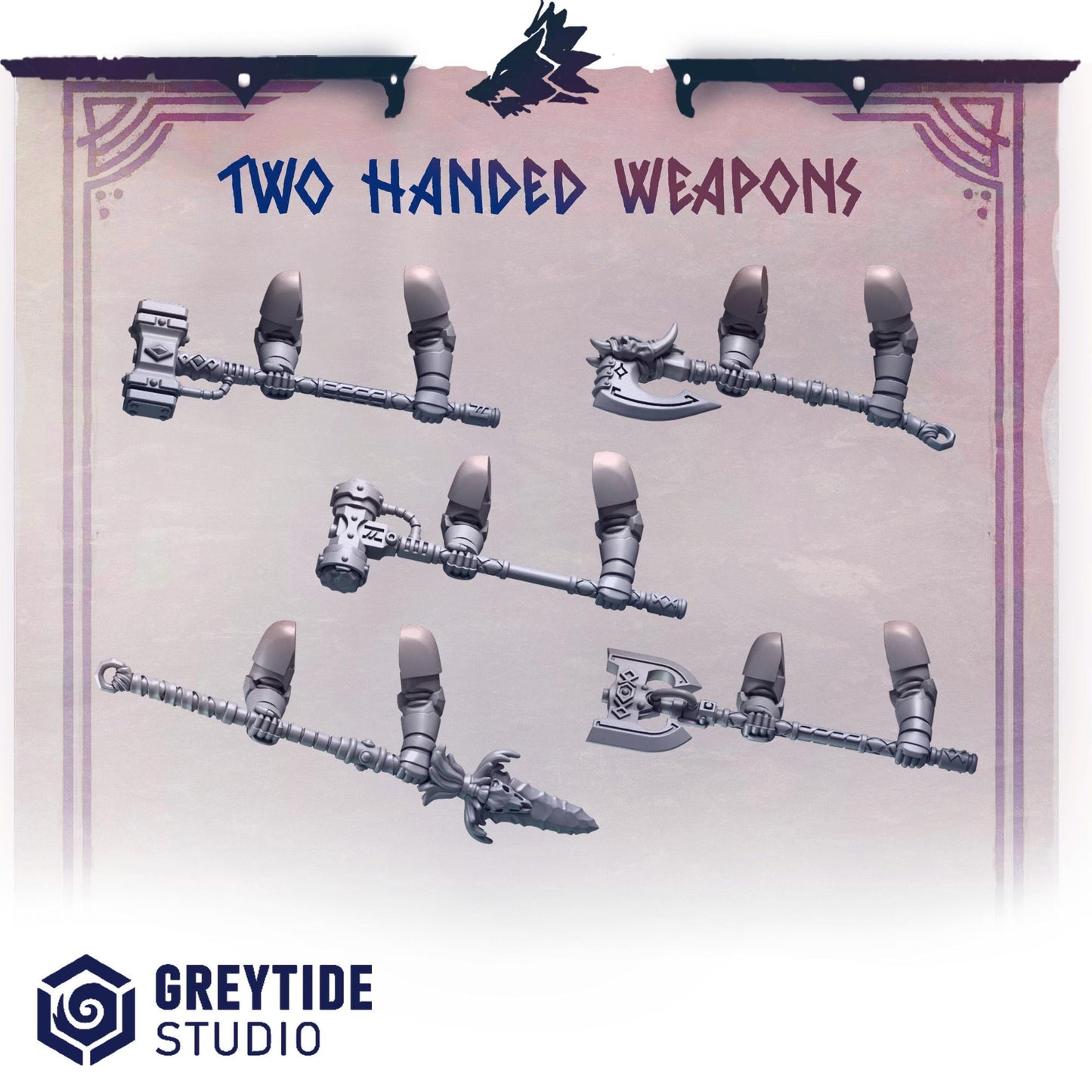 Two Handed Weapons | Primal hounds | Greytide Studio