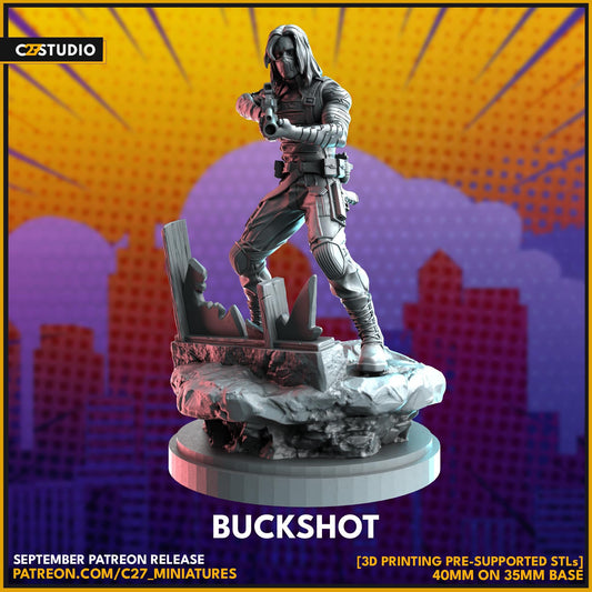 Buckshot - Crisis Protocol Proxy - Marvel Fan Art - 3d Printed TTRPG Miniature