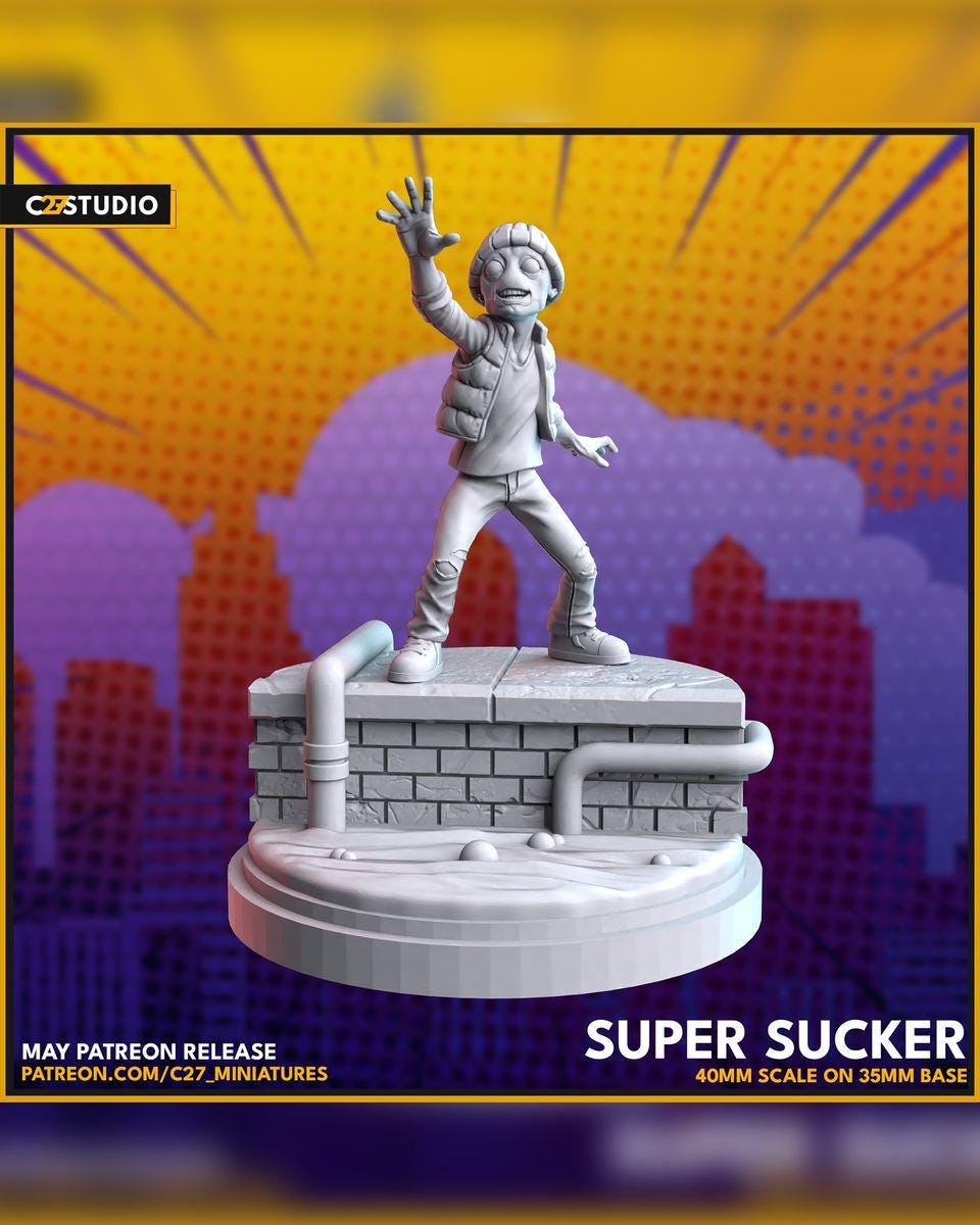 Super Sucker - Crisis Protocol Proxy - Marvel Fan Art - 3d Printed TTRPG Miniature