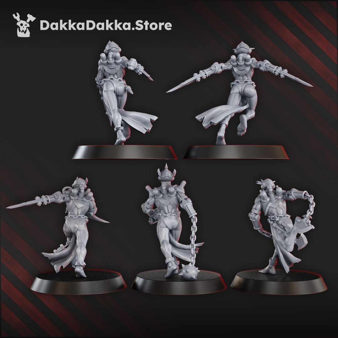 Alternate view of Chained Bloodbearers Squad (x5) by DakkaDakka Store - Full Miniature / Model