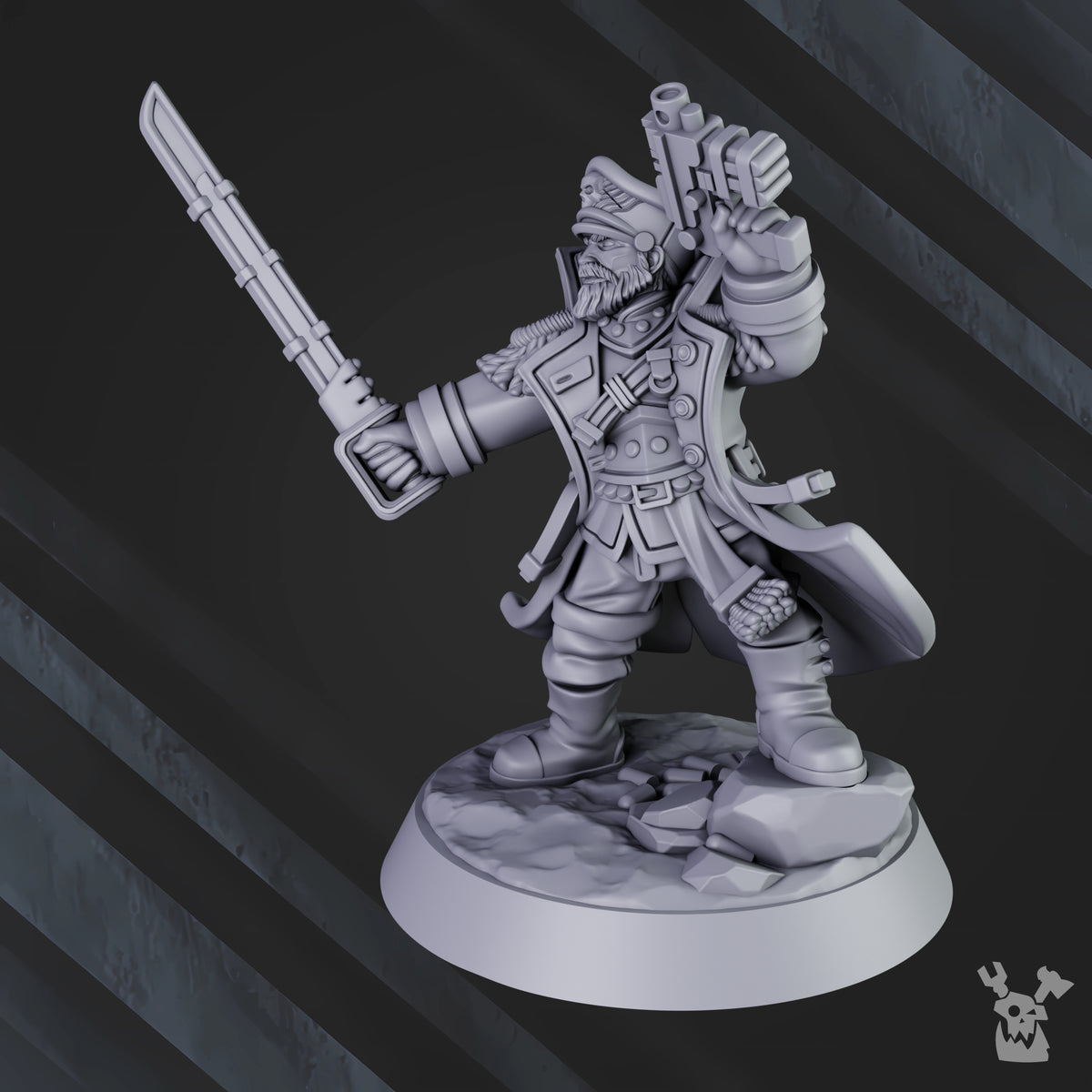 Alternate view of COMMISSAR FLAVIUS STRONGWILL by DakkaDakka Store - Full Miniature / Model