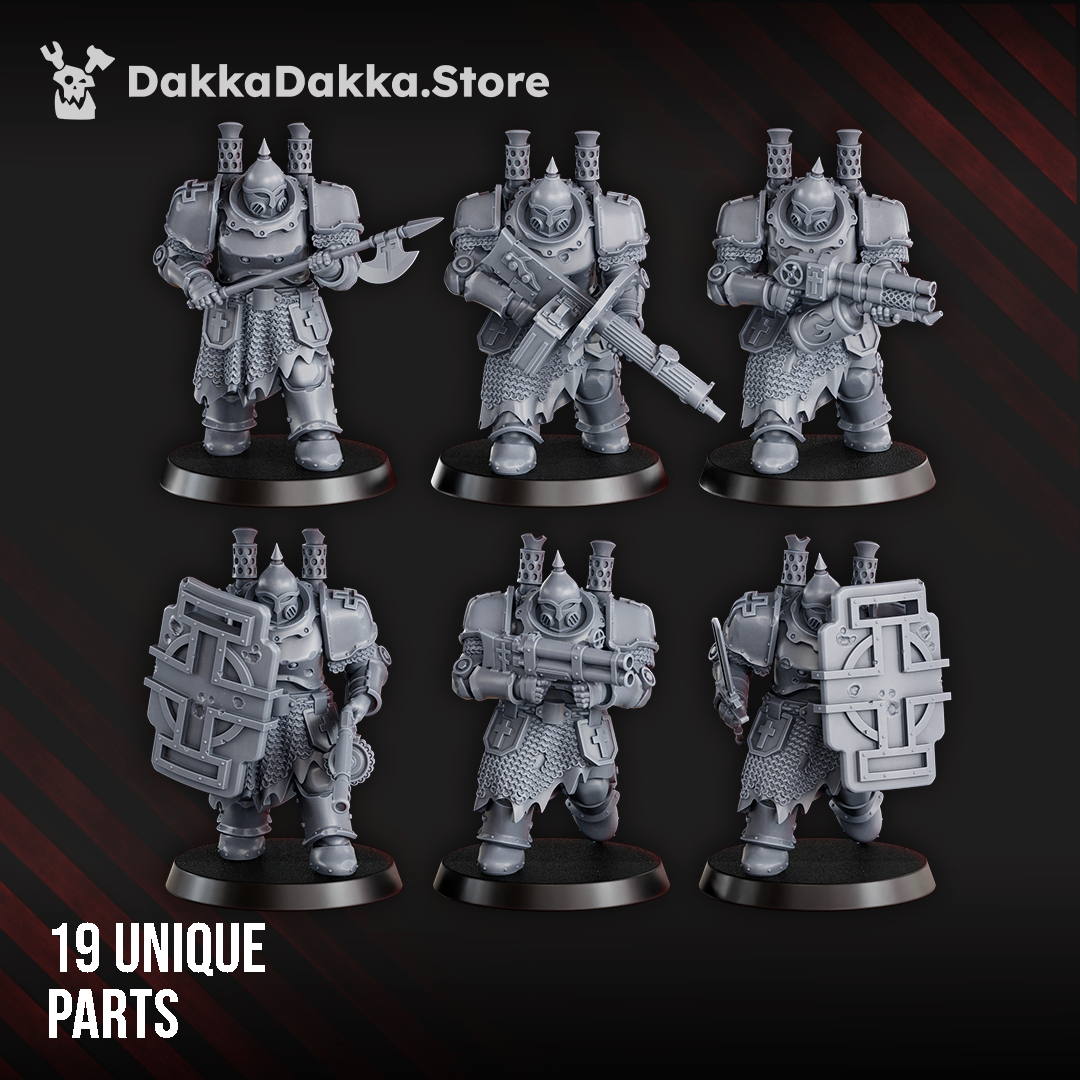 Alternate view of Heavy Bogatyr Squad (build-kit) by DakkaDakka Store - Full Miniature / Model