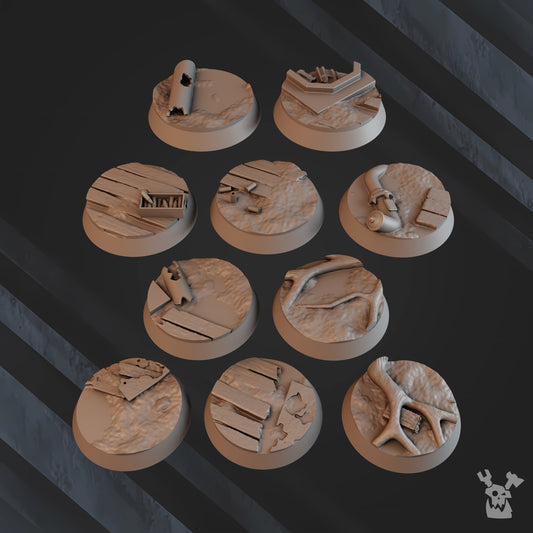 GREEN HELL DIVISION BASES SET (27 MM) X10