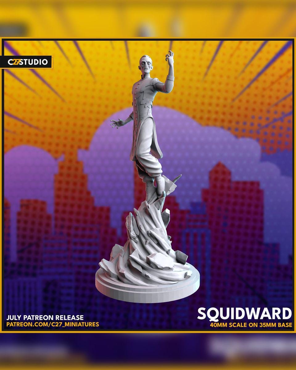 Squidward - Crisis Protocol Proxy - Marvel Fan Art - 3d Printed TTRPG Miniature