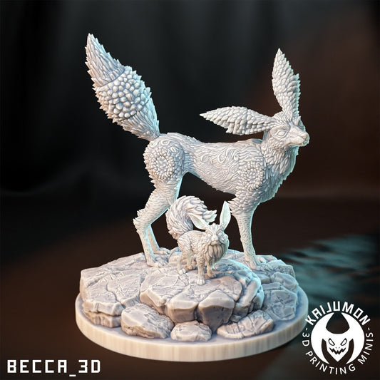 Kaijumon Psychic Fox/ Tabletop Model / Miniature Figurine | Kaijumon (umbreon)