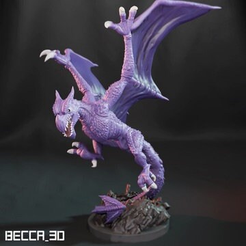 Kaijumon Pterodactyl Attacking/ Tabletop Model / Miniature Figurine | Kaijumon