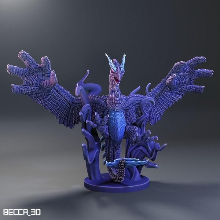 Kaijumon Dark Psychic Dragon/ Tabletop Model / Miniature Figurine | Kaijumon (shadow Lugia)